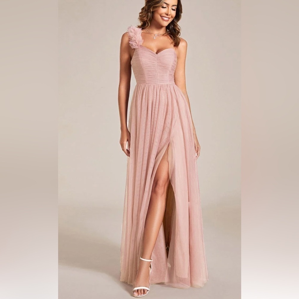 Ever Pretty Sweetheart Neckline One Shoulder Floral Tulle Bridesmaid Dress 16/4X